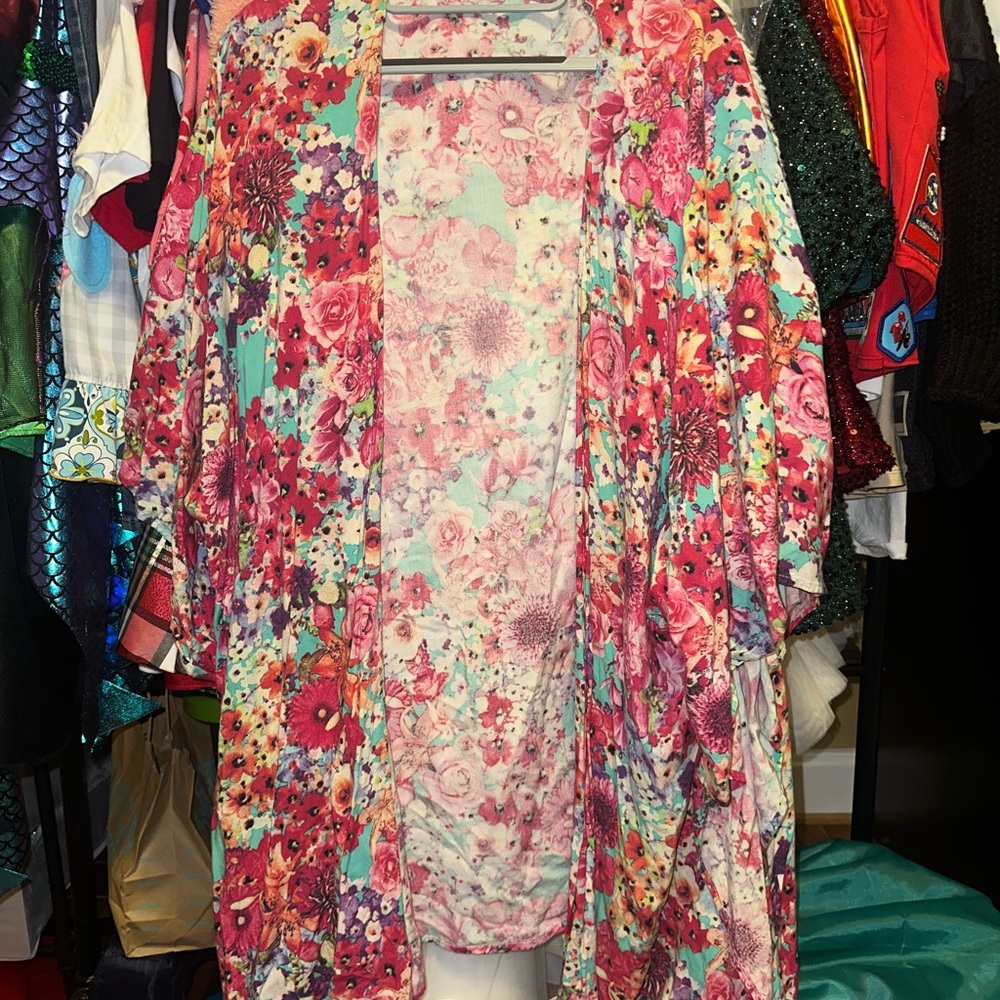 Umgee Floral Kimono Cardigan - Multicolor